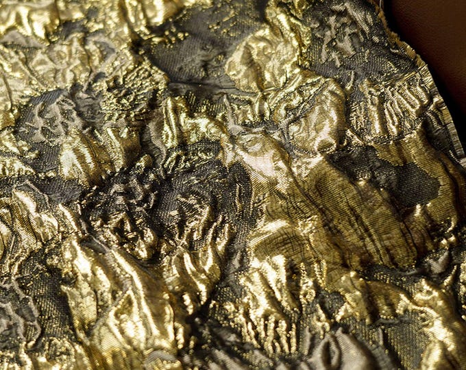 Metallic Jacquard Fabric: Embossed Color Block for Dresses, Gowns