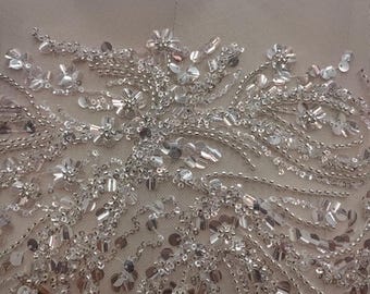 Beaded Silver Sequin Lace Fabric: Bridal Wedding Veil, DIY Accessory