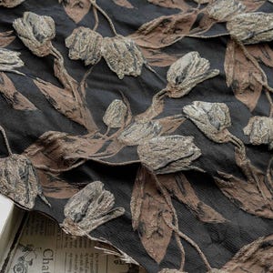 Reversible Retro Jacquard Webstoff, 3D Goldfaden Tulpe mit geprägtem Effekt, Polsterung, Kostüm, Nähen DIY Stoff, 63 "B mal 1 Meter