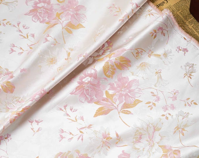 Gold thread jacquard fabric, 3D texture, designer fabric, Upholstery, Decor, Costume, Curtain, Handbag, DIY Sewing/ fabric, 63" W By 1 Meter