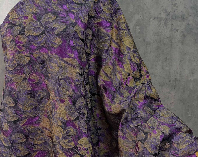 Floral Jacquard Fabric: Rayon Gold Thread, 63" Wide, Upholstery Quilting