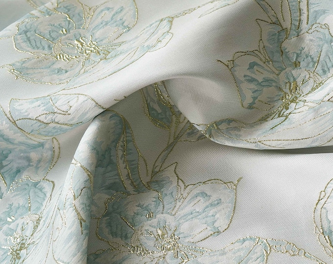 Flower jacquard fabric, 3D texture, designer fabric, Upholstery, Decor, Costume, Curtain, Handbag, Sewing, DIY /Fabric by the meter, 57" W