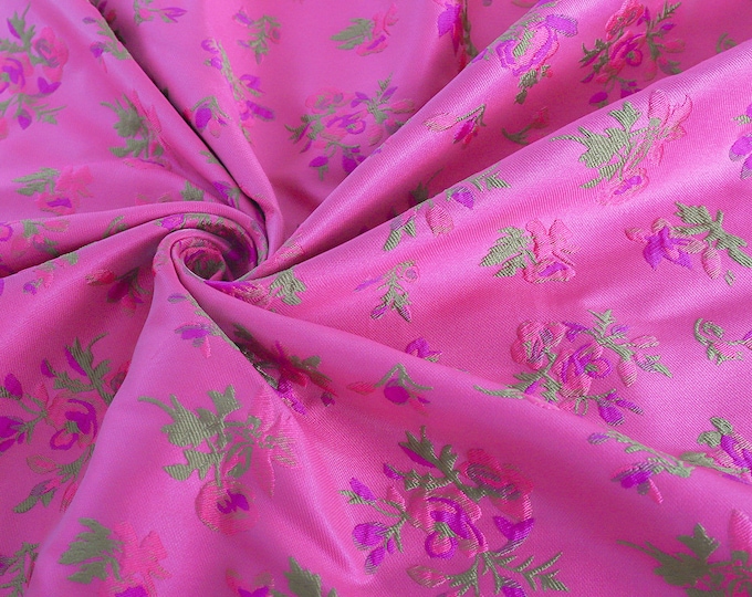 59"W Song rose purple Silk Brocade, cheongsam, sewing, Upholstery, Quilting & drapery, Decor, Costume, Curtain, handbag/fabric by one meter
