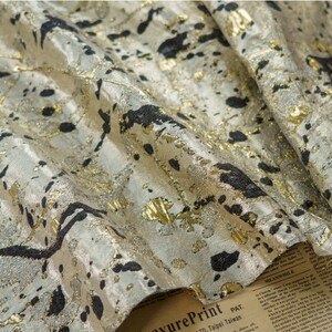 Gilding Bronzing Jacquard Fabric: Embossed Metallic Designer Material image 7