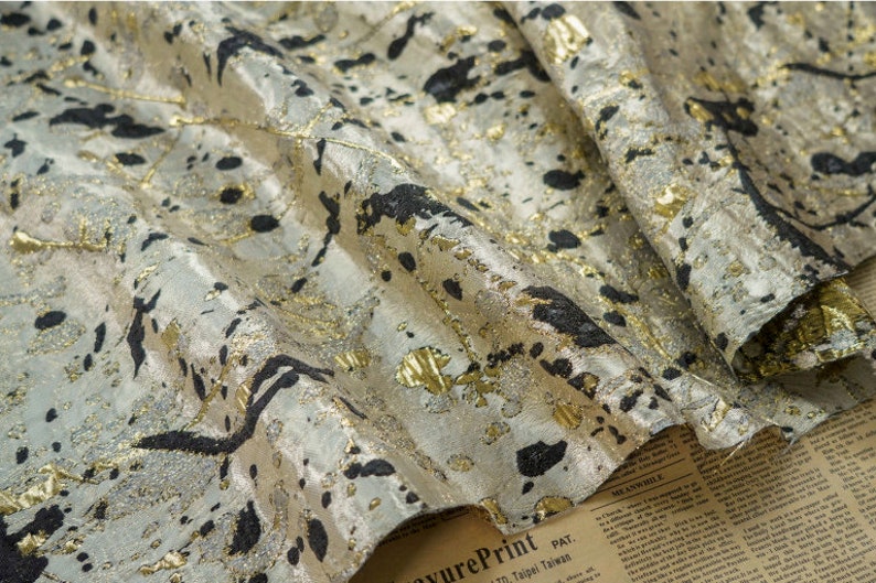 Gilding Bronzing Jacquard Fabric: Embossed Metallic Designer Material image 7