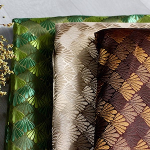 Tessuto giapponese da 29,5" e 59" di larghezza, broccato di seta jacquard a conchiglia giapponese al metro, 3 colori in vendita, tessuto per tappezzeria e cucito