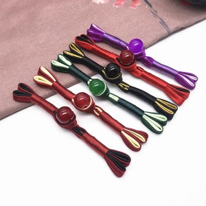 Pulsanti di giada cheongsam fatti a mano Retro stile etnico Chiusura Nodo Rana Cheongsam Buttons 40color scegliere