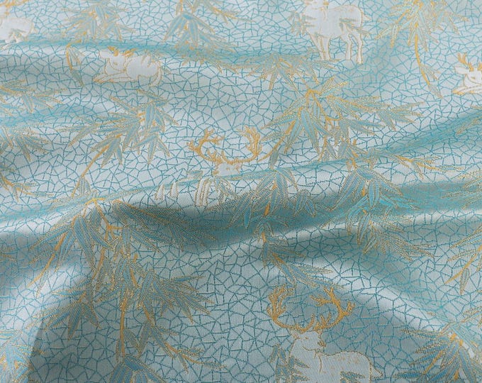 Mongolian Bada Fabric: Tibetan Caisson Pattern, 55"W Polyester