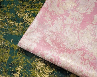 Gold Thread Jacquard Fabric: 3D Oil Painting Texture, 66" Wide