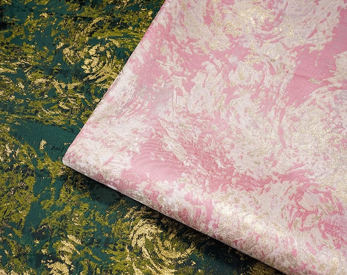 Gold thread jacquard fabric, 3D oil painting texture, designer fabric, Upholstery, Prom dress and Sewing fabric, 66" W By 1 Meter on SALE