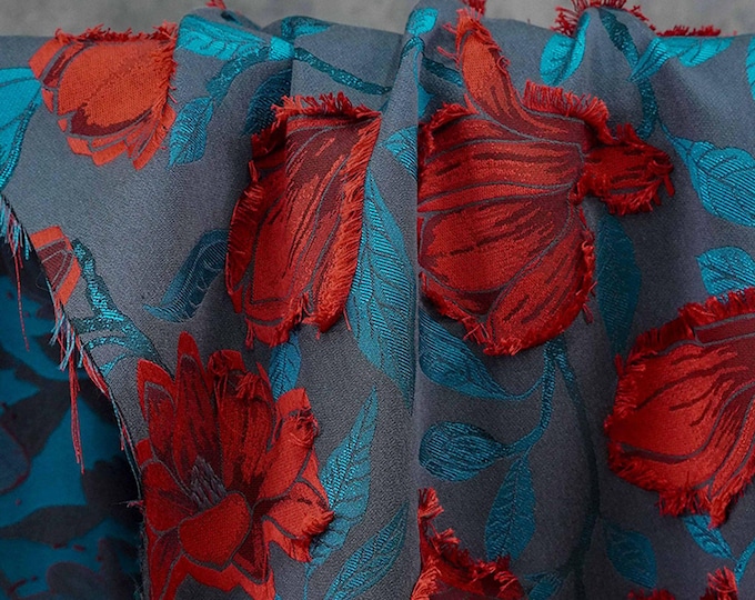 European 3D Embossed Paisley Jacquard Fabric – Decorative Textile for Home Decor, 56" Wide