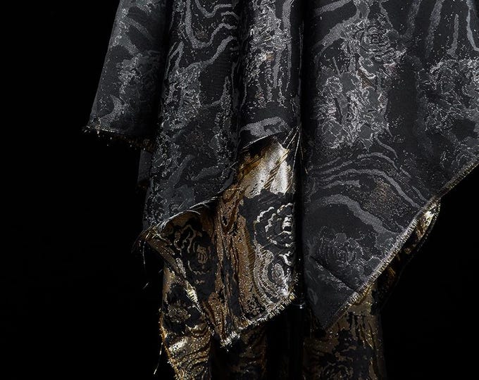 luxurious gold & silver shiny rose fabric, smooth and soft windbreaker creative designer fabric, coat, Cosplay, bag, shoes, costumes, 45"W