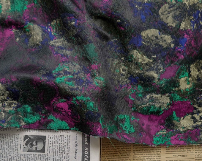 55"W Retro dark green bronzing jacquard fabric, embossed 3D irregular fabric, Metallic Designer Fabric, Decor, Costume, bag, Sewing/Fabric