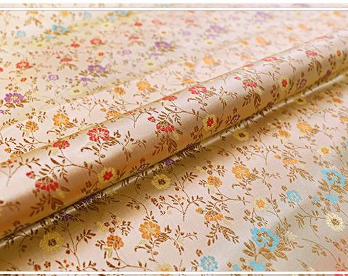 4 Colors Chinese Brocade Fabric Aquatic flower 59" Width Cushion cover suit pillow case cheongsam Qipao