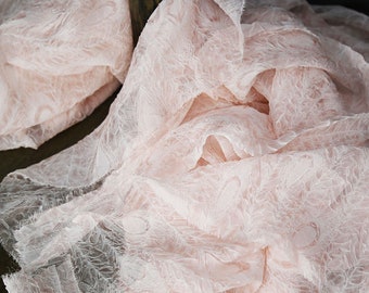 50"W Light and soft crinkled chiffon fabric, see-through Wedding Fabric, Designer Sewing Fabric, Decor, Costume/Fabric by the meter