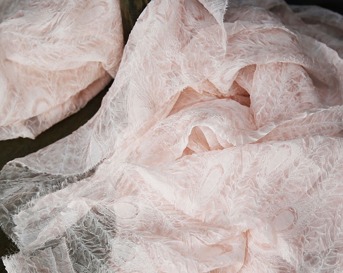 50"W Light and soft crinkled chiffon fabric, see-through Wedding Fabric, Designer Sewing Fabric, Decor, Costume/Fabric by the meter