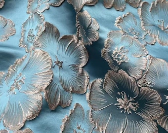 Flower jacquard fabric, 3D texture, designer fabric, Upholstery, Decor, Costume, Curtain, Handbag, Sewing, DIY /Fabric by the meter, 55" W