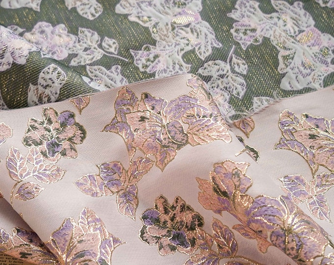 Gold thread jacquard fabric, 3D Cloisonne texture, designer fabric, Upholstery, Decor, Sewing, Bag, DIY, Costume / fabric, 55" W By 1 Meter