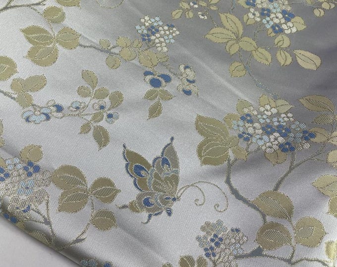 Silk Brocade Fabric butterfly, Wedding Fabric, 55"W brocade Fabric By 1 Meter on SALE, Upholstery, Quilting, Sewing, Costume, drapery, DIY