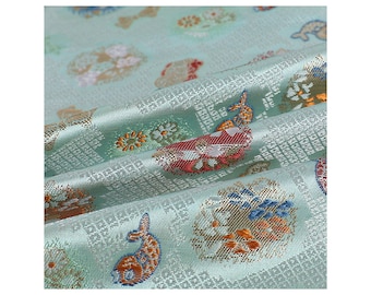 59” Width Japanese Fabric, Japanese lucky fish Jacquard damask silk brocade, Upholstery, Decor, Costume/Fabric by the meter, Kids, Dolls DIY