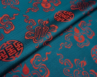Brocade Fabric: Eight Immortals Design, Mongolian Style (29.5" Wide)