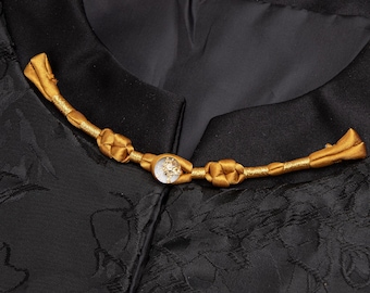 Handmade Cheongsam gold foil beads Buttons Retro Ethnic Style Closure Knot Frog Cheongsam Buttons 10 color choose