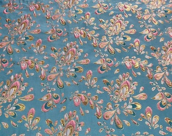 Metallic Damask Jacquard Satin Fabric: 3D Texture, 56" Wide