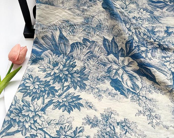 Bohemian Printed Cotton Tablecloth: 59" Wide Sustainable Fabric