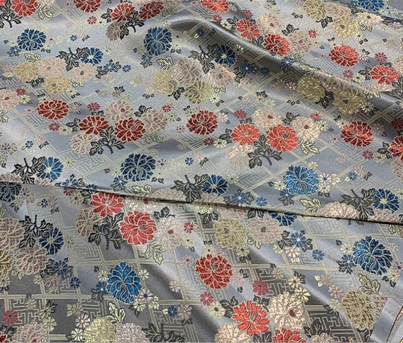 29.5w Silk Brocade Fabric Japanese-style Flower Design - Etsy