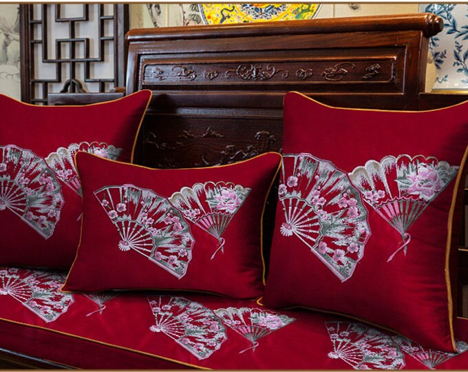Embroidered fan cloth | 40*70cm, Multi Color Brocade, Quilting, Home Decor, cushion cover, Upholstery, Quilting and Sewing fabric, 3 colors