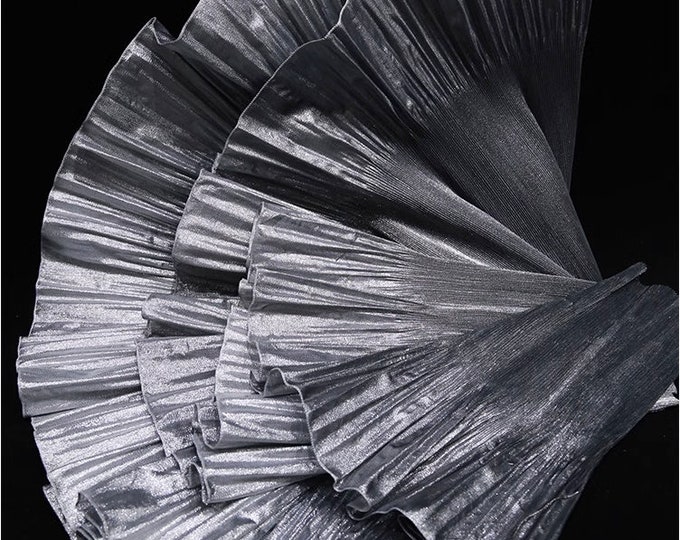 Metallic luster lace, 69cm Wide 3D folds Ruffle Organza, Designer Fabric, Wedding, Gowns, Events, Decoration, Stiff shape & Texture/ fabric