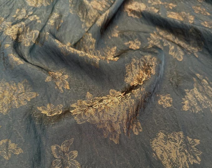Vintage Floral Rayon Fabric: Textured Jacquard Dressmaking Material, 55"
