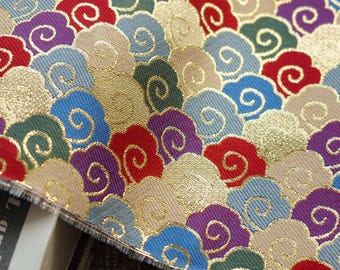 Gold thread jacquard fabric, lucky cloud 3D designer fabric, Upholstery, Prom dress, Decor, Costume & Sewing fabric, 56"W By 1 Meter on SALE