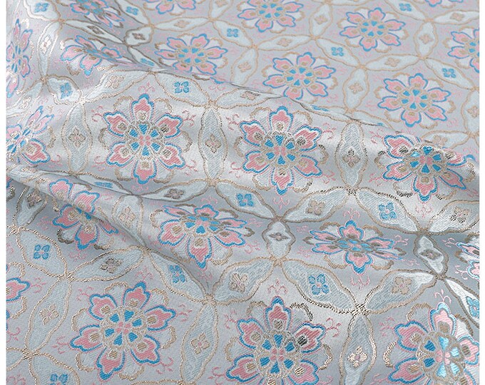 59"W Dunhuang Baoxiang Brocade, Tibetan robe, cheongsam, Upholstery, Decor, Costume, Curtain, Handbag, Sewing, drapery /Fabric by the meter