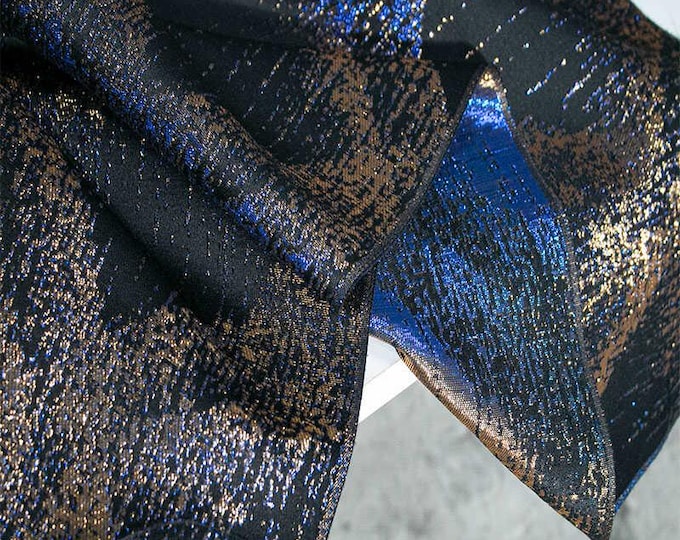 Jacquard Fabric 3D Gold thread, Universe galaxy Design, 59" Wide, Upholstery, Decor, Costume, Curtain, Handbag, Sewing/Fabric by the meter