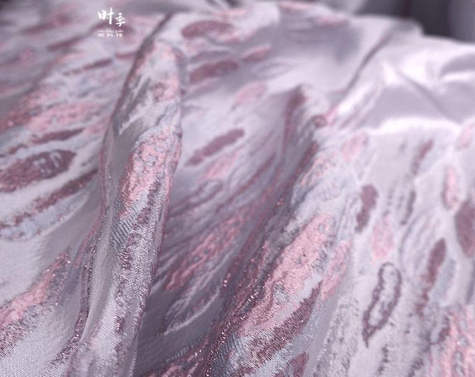 55"w Flash irregular gradient 3D texture Oil Painting Style feather Jacquard Fabric, Upholstery, Quilting, Sewing, DIY and drapery/ fabric