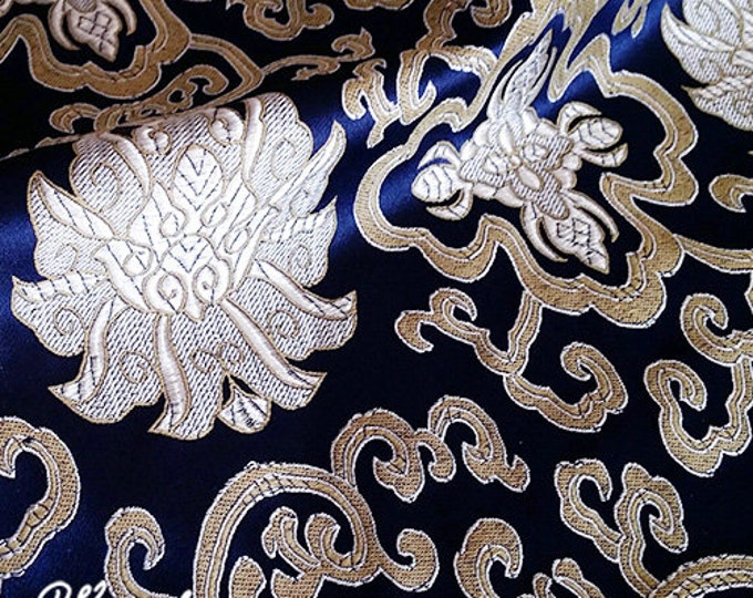 Chinese Medallion Brocade Fabric | 7.99 Full meter Price | 29.5" Wide | Chinese Fabric in 8 Colors, Purple, Royal, Turquoise Brocade |