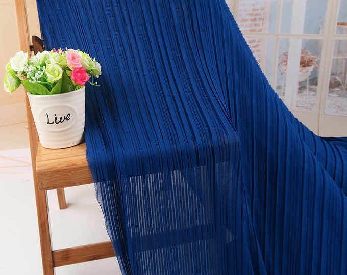 Chiffon pleated texture accordion fabric, 59"W 3 Colors Designer Fabric, Wedding, Gowns, Dress, Crafts, Events, soft,  Drapes, flowy fabric
