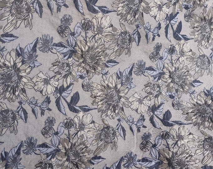 Furniture Reversible jacquard woven fabric, 3D floral pattern with embossed effect, Upholstery, Costume, Sewing, DIY/ fabric, 61“W By 1 yard