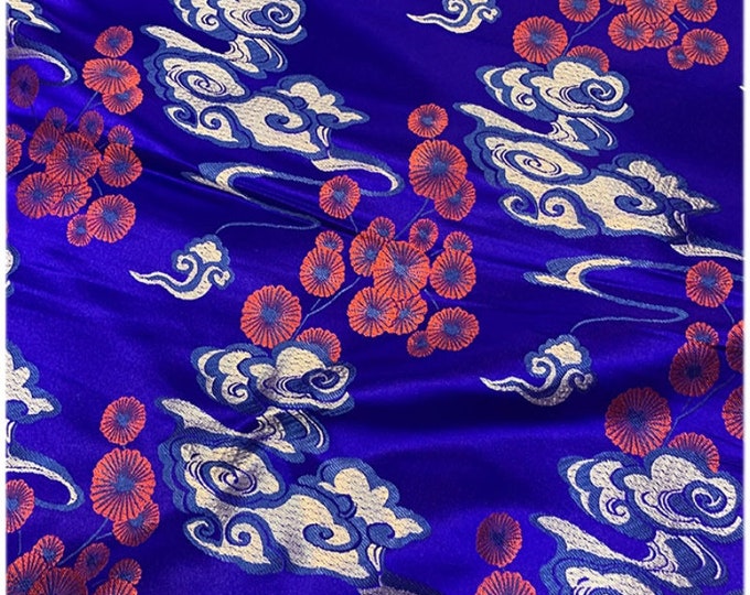 Royal Color Cloud style brocade fabric, jacquard fabric, Costume dress, Cheongsam, Home Decor, Pillow Case fabric, by the meter, 29.5"Width