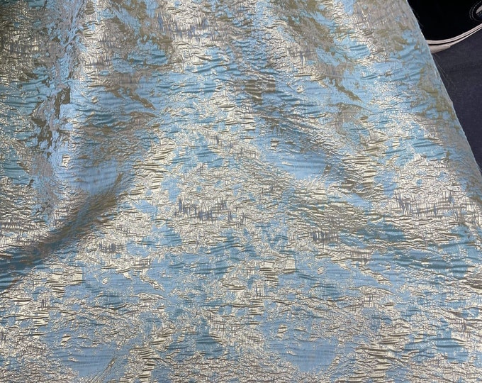 52"W Metallic Brocade Fabric, Damask Jacquard, French bronzing gold thread fabric, Upholstery and Sewing fabric, Dress garment fabric