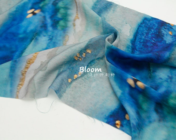 Teal blue Silky Hemp Tencel Linen Fabric | Perfect for Crafts & Sewing, decor, Upholstery, Costume, bag, DIY, Quilting/Sustainable fabric