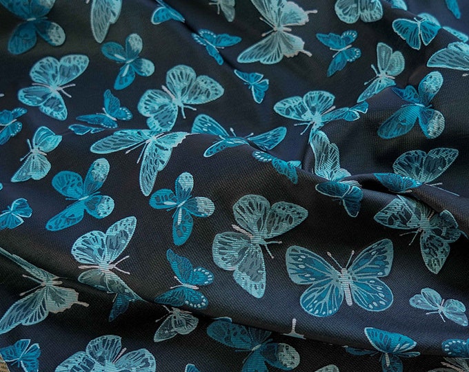 Butterfly jacquard fabric, designer fabric, Upholstery, Decor, Costume, Curtain, Handbag, Sewing, DIY, accessories/Fabric by 1 meter, 64" W