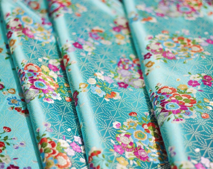 29.5"W Big flower on snow Brocade Fabric, Damask Brocade, Fabric For Kids Dress, Chinese new Year Fabric, Jacquard Weave Fabric By the Meter