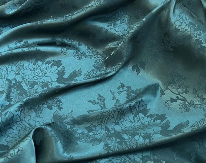 7 colors Two Sides Floral Jacquard Satin Fabric, 59“Wide  Rhododendron Chinese Antique Satin Cosplay Costumes, Sell by the meter