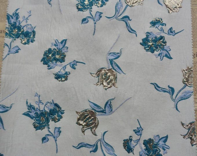 Magnolia Gold Foil Jacquard Fabric - Stunning Floral Upholstery & Quilting Fabric, 56"W, 15 Colors Available, On Sale!