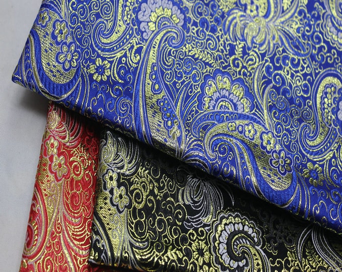 Satin Brocade 3 colors 29.5" Width Fabric, 8.99 Full Meter, Home decor, Upholstery Cushion cover Pillow case, Bustiers suit cheongsam Qipao