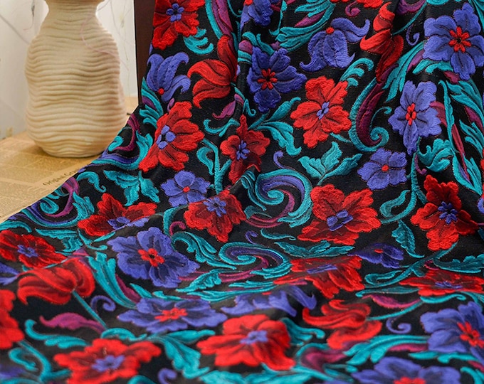 Bright colors Lurex woven jacquard, 3D Big flower pattern, Upholstery, Prom dress, Quilting, drapery, Sewing/ fabric, 62"W By 1 Meter