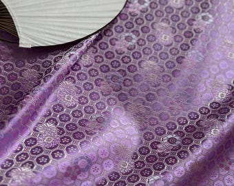 Japanese Nishijin Ori Fabric, Plain Obscured jacquard Traditional Japanese Wedding silk brocade by the meter, 29“ Width On SALE, 10 colors