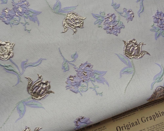Magnolia Gold Foil Jacquard Fabric - Stunning Floral Upholstery & Quilting Fabric, 56"W, 15 Colors Available, On Sale!